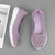 Women's purple flyknit low cut plain hollow slip on shoe sneaker 09