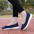 Women's navy flyknit low cut hollow lace slip on shoe sneaker 03