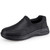 Women's black casual plain slip on shoe sneaker 01