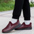 Women's burgundy casual plain slip on shoe sneaker 05