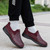 Women's burgundy casual plain slip on shoe sneaker 08