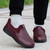 Women's burgundy casual plain slip on shoe sneaker 09