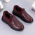 Women's burgundy casual plain slip on shoe sneaker 11