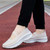 Women's beige flyknit low cut pattern accents slip on shoe sneaker 02