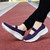 Women's purple flyknit low cut pattern accents slip on shoe sneaker 07