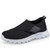 Women's black wide velcro casual plain slip on shoe sneaker 01