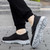 Women's black wide velcro casual plain slip on shoe sneaker 08