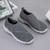 Women's grey wide velcro casual plain slip on shoe sneaker 11