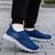 Women's navy wide velcro casual plain slip on shoe sneaker 07