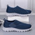Women's navy wide velcro casual plain slip on shoe sneaker 11
