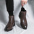 Men's brown retro wingtip brogue point toe slip on shoe boot 06