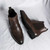 Men's brown retro wingtip brogue point toe slip on shoe boot 10