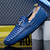 Men's blue snake skin pattern metal buckle slip on shoe loafer 06