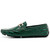 Men's green croc skin pattern metal buckle slip on shoe loafer 01