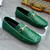 Men's green croc skin pattern metal buckle slip on shoe loafer 05