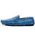 Men's blue snake skin pattern penny strap slip on shoe loafer 01