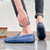 Men's blue snake skin pattern penny strap slip on shoe loafer 04