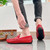 Men's red snake skin pattern penny strap slip on shoe loafer 04
