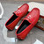 Men's red snake skin pattern penny strap slip on shoe loafer 08