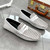 Men's white snake skin pattern penny strap slip on shoe loafer 09
