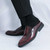 Men's red retro penny strap patent slip on shoe mule 05