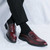 Men's red retro penny strap patent slip on shoe mule 07
