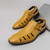 Men's yellow croc pattern buckle strap cut out slip on shoe mule 10