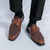 Men's brown nubuck monk strap buckle slip on shoe mule 03
