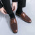 Men's brown nubuck monk strap buckle slip on shoe mule 04