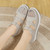 Women's grey hollow & cut out velcro slip on rocker bottom shoe 09