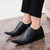 Men's black retro square cap toe oxford dress shoe 07