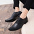 Men's black retro square cap toe oxford dress shoe 02
