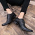 Men's black retro square cap toe oxford dress shoe 11