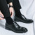 Men's black retro stripe accents oxford dress shoe 07