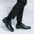 Men's black retro stripe accents oxford dress shoe 04