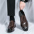 Men's brown retro stripe accents oxford dress shoe 04
