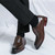 Men's brown retro stripe accents oxford dress shoe 02