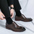Men's brown retro stripe accents oxford dress shoe 03