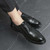 Men's black retro cap toe oxford dress shoe 03