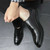 Men's black retro cap toe oxford dress shoe 04