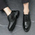 Men's black retro cap toe oxford dress shoe 06