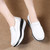 Women's white sewn thread accents slip on rocker bottom shoe 05