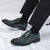 Men's green pattern leather brogue square toe oxford dress shoe 02