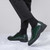 Men's green pattern leather brogue square toe oxford dress shoe 05