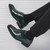 Men's green pattern leather brogue square toe oxford dress shoe 08