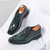 Men's green pattern leather brogue square toe oxford dress shoe 12