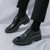 Men's black retro brogue cap toe oxford dress shoe 03