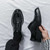 Men's black retro brogue cap toe oxford dress shoe 08