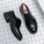 Men's black retro brogue cap toe oxford dress shoe 09