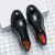 Men's black retro brogue cap toe oxford dress shoe 10